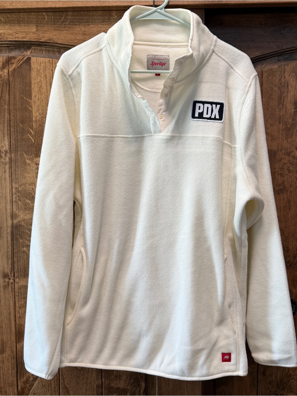 Men's Zip-Up Fleece Jacket in Cream